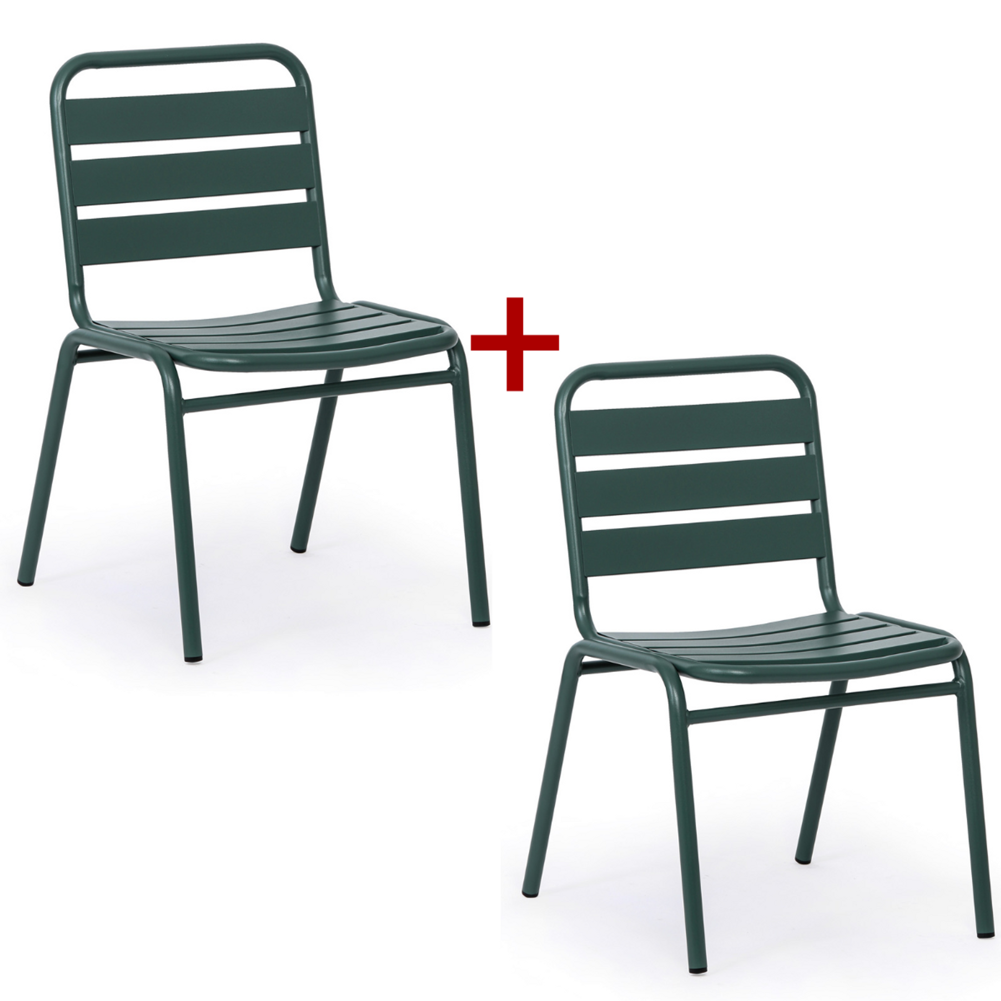 Metalowe krzesło bistro RIVA, 1+1 GRATIS, do użytku zewnętrznego, zielony