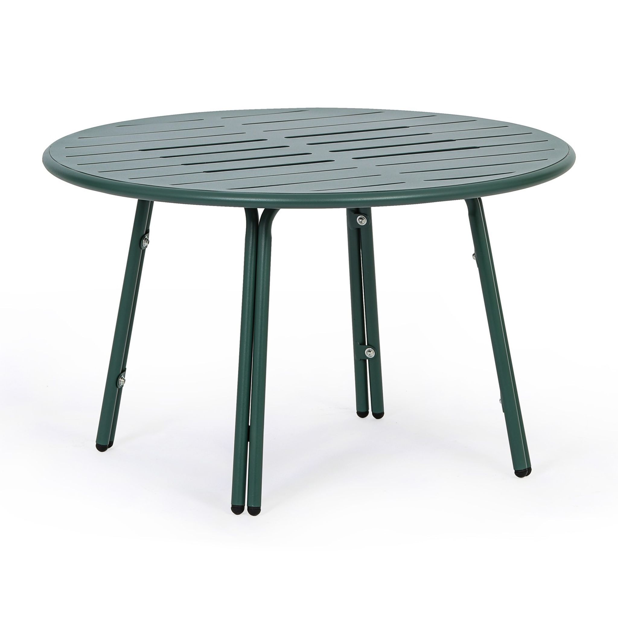 Metalowy stół bistro VENTO, średnica 80 cm, do użytku zewnętrznego, zielony