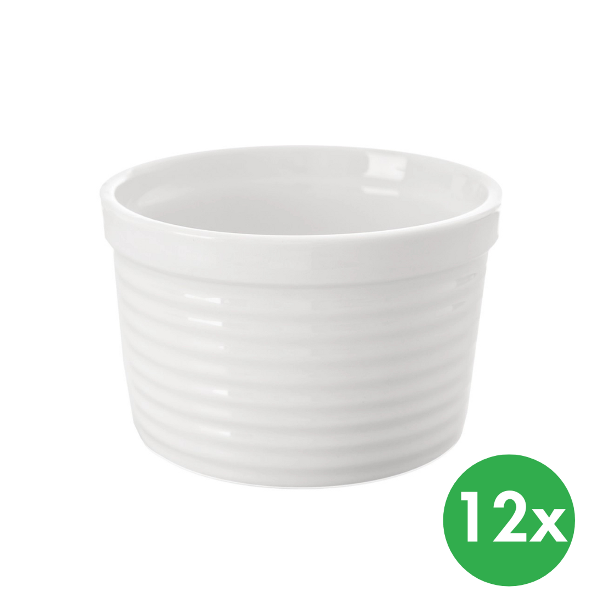 Miska zapékací, pr. 10 cm, v. 6,5 cm, porcelán, bílá, 12 ks