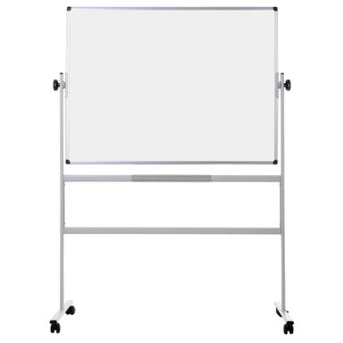 Mobile drehbare zweiseitiges Whiteboard auf Rollen, magnetisch, 1200 x 900 mm