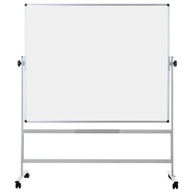 Mobile drehbare zweiseitiges Whiteboard auf Rollen, magnetisch, 1500 x 1200 mm