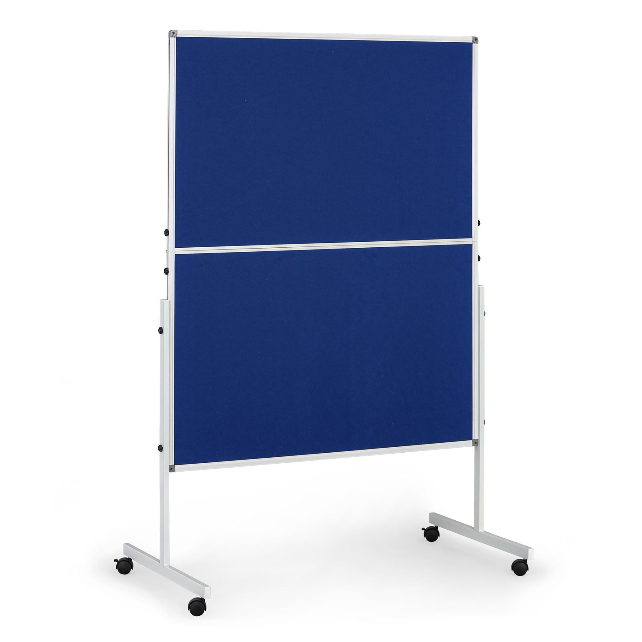 Mobile Informationstafel, faltbar, blauer Stoff, 1200 × 1500 mm