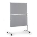 Mobile Informationstafel, faltbar, grauer Stoff, 1200 × 1500 mm