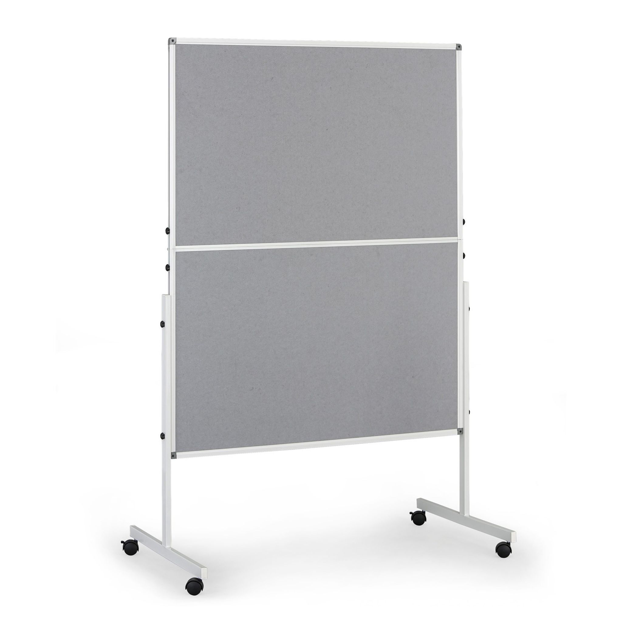 Mobile Informationstafel, faltbar, grauer Stoff, 1200 × 1500 mm