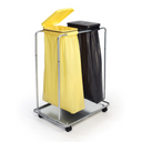 Mobiler Müllsackständer 70 / 120 l, schwarz + gelb 750 x 510 x 1020 mm