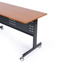 Mobiler Schreibtisch PRIMO MOBI, 1400 x 600 mm, weißes Untergestell, Birke