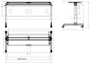 Mobiler Schreibtisch PRIMO MOBI, 1400 x 600 mm, weißes Untergestell, grau