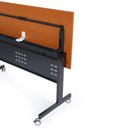 Mobiler Schreibtisch PRIMO MOBI, 1400 x 600 mm, weißes Untergestell, Kirschbaum