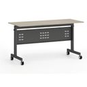 Mobiler Schreibtisch PRIMO MOBI, 140x60 cm, schwarzes Metallgestell, Eiche natur