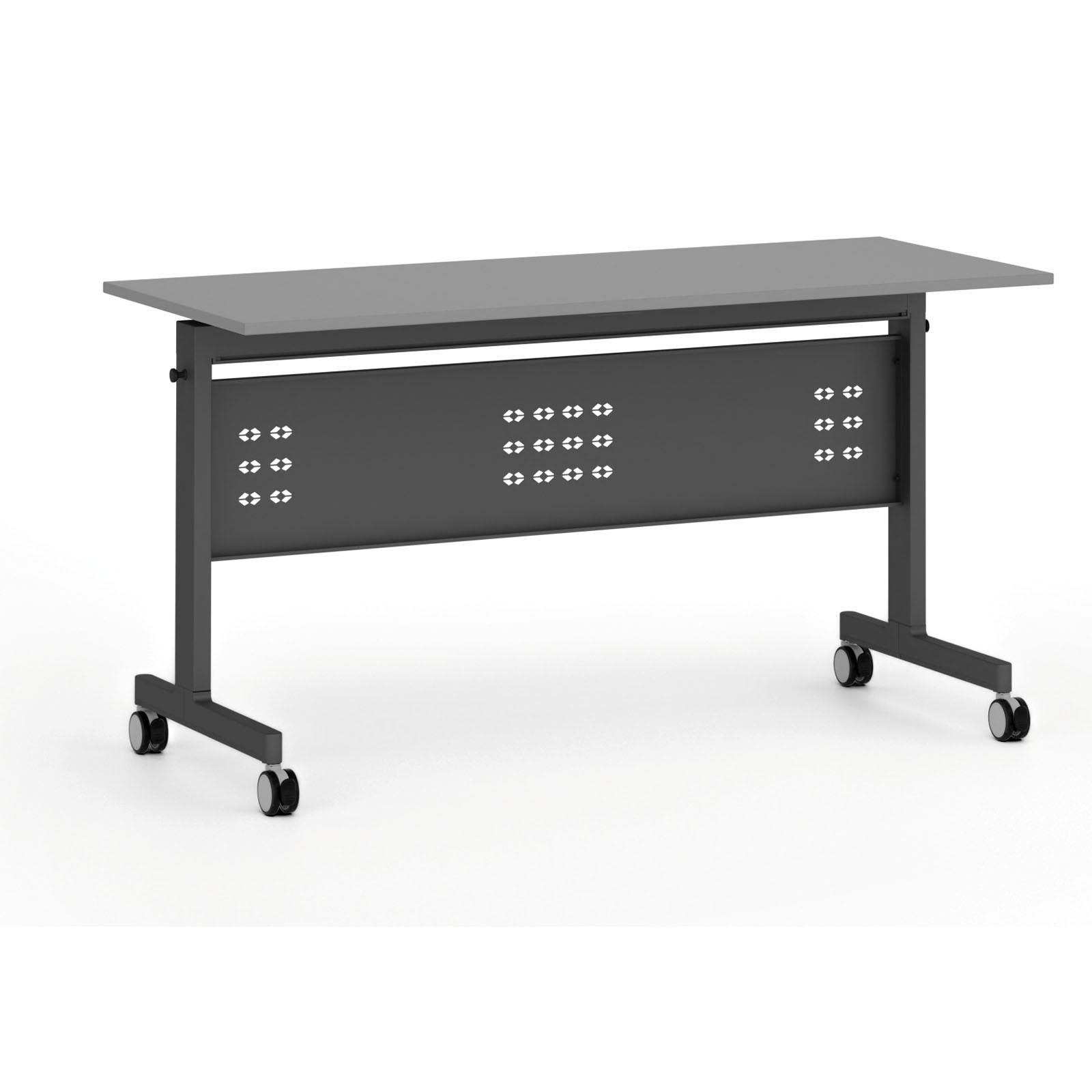 B2B Partner Mobiler Schreibtisch PRIMO MOBI, 140x60 cm, schwarzes Metallgestell, Graphit