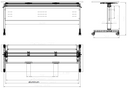 Mobiler Schreibtisch PRIMO MOBI, 1800 x 600 mm, weißes Untergestell, Eiche natur