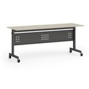 Mobiler Schreibtisch PRIMO MOBI, 180x60 cm, schwarzes Metallgestell, Birke