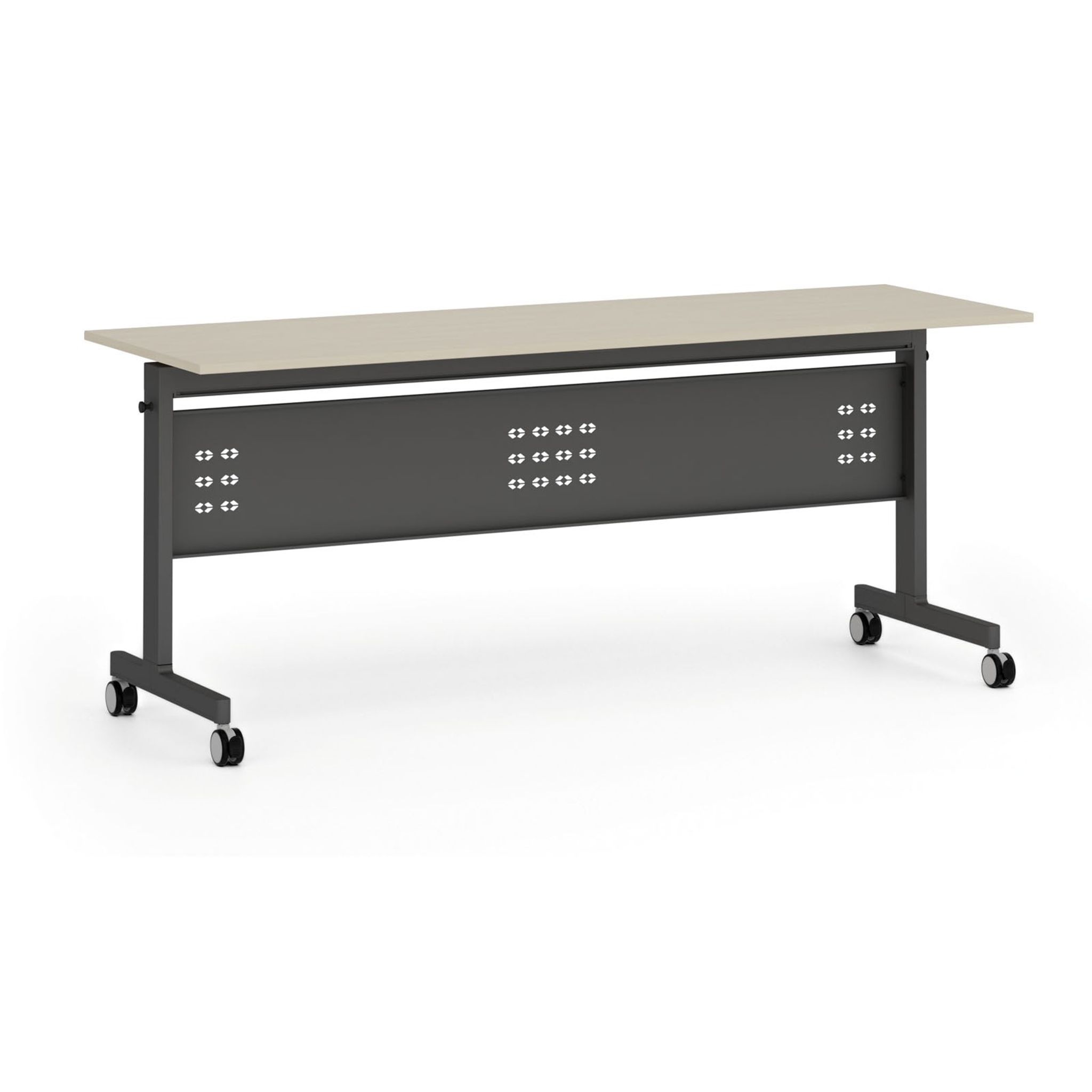 Mobiler Schreibtisch PRIMO MOBI, 180x60 cm, schwarzes Metallgestell