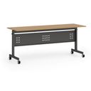 Mobiler Schreibtisch PRIMO MOBI, 180x60 cm, schwarzes Metallgestell, Buche