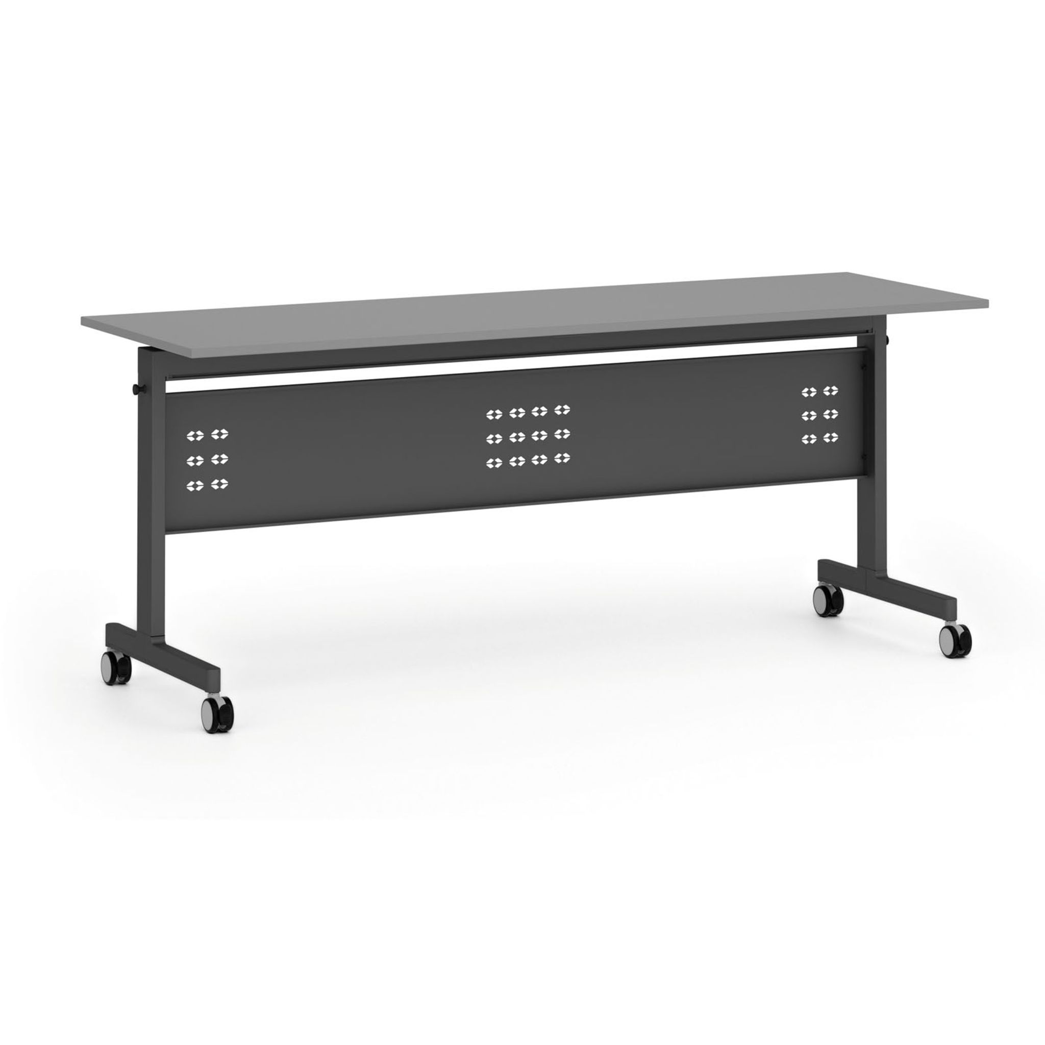 Mobiler Schreibtisch PRIMO MOBI, 180x60 cm, schwarzes Metallgestell, Graphit