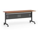Mobiler Schreibtisch PRIMO MOBI, 180x60 cm, schwarzes Metallgestell, Kirschbaum