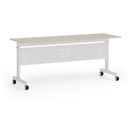 Mobiler Schreibtisch PRIMO MOBI, 180x60 cm, weißes Metallgestell, Birke