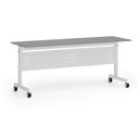 Mobiler Schreibtisch PRIMO MOBI, 180x60 cm, weißes Metallgestell, Graphit
