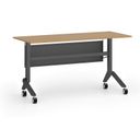 Mobiler Schreibtisch PRIMO MOVE, 140x60 cm, schwarzes Metallgestell, Buche