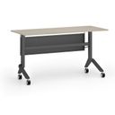 Mobiler Schreibtisch PRIMO MOVE, 140x60 cm, schwarzes Metallgestell, Eiche natur