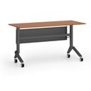 Mobiler Schreibtisch PRIMO MOVE, 140x60 cm, schwarzes Metallgestell, Kirschbaum