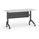 Mobiler Schreibtisch PRIMO MOVE, 140x60 cm, schwarzes Metallgestell, weiß