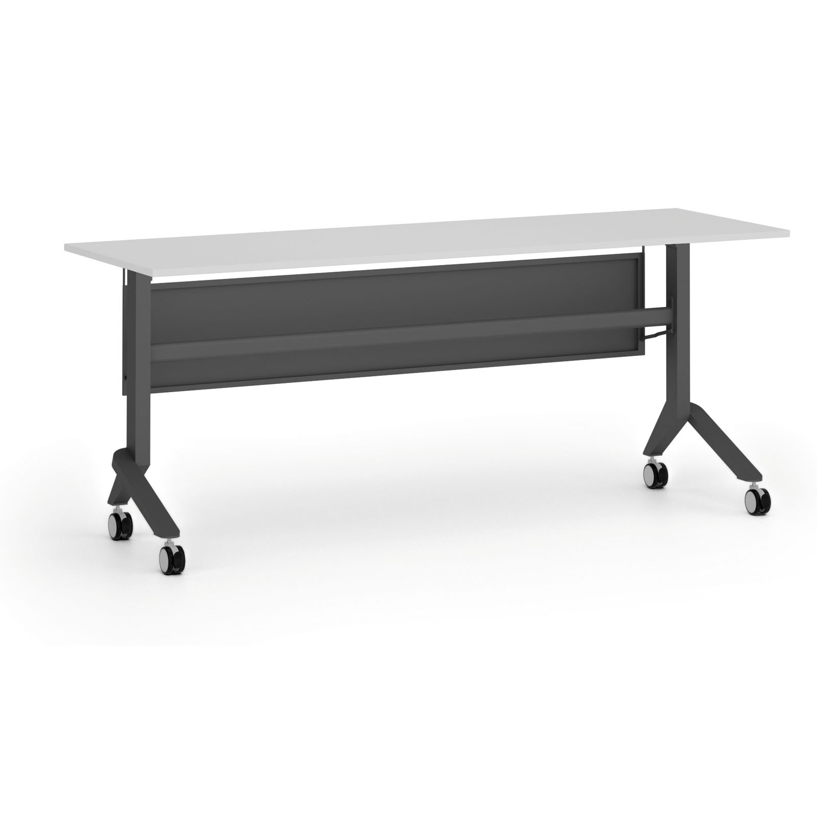 B2B Partner Mobiler Schreibtisch PRIMO MOVE, 1800 x 600 mm, schwarzes Untergestell, weiß