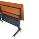 Mobiler Schreibtisch PRIMO MOVE, 1800 x 600 mm, weißes Untergestell, Eiche natur