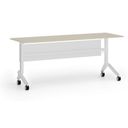 Mobiler Schreibtisch PRIMO MOVE, 180x60 cm, weißes Metallgestell, Birke
