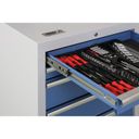 Mobiler Werkstatt-Werkzeugkasten G2, 5 Schubladen, 645 x 460 x 860 mm, blau