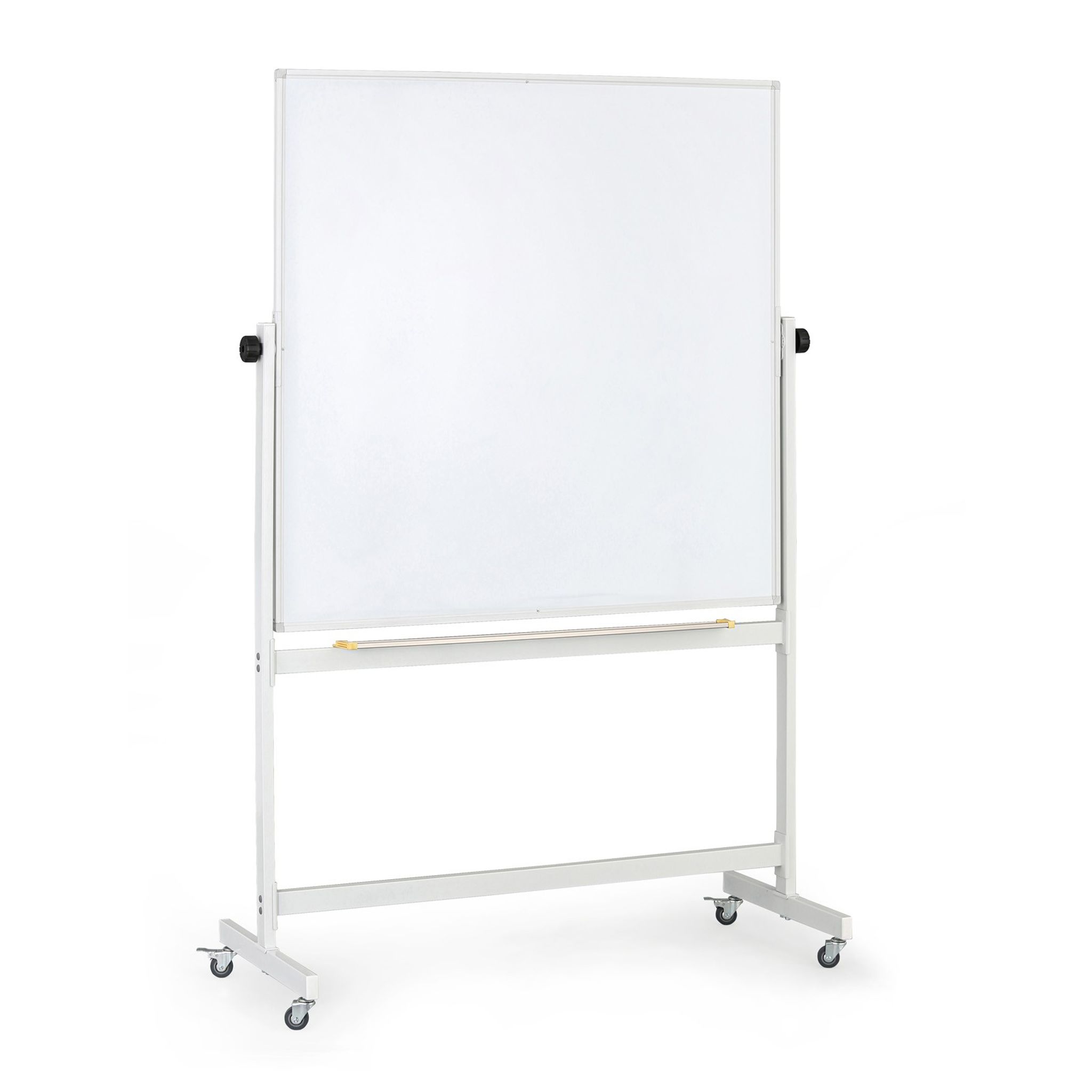 Mobiles, drehbares, magnetisches Whiteboard, lackierte Oberfläche, 1200 × 1200 mm
