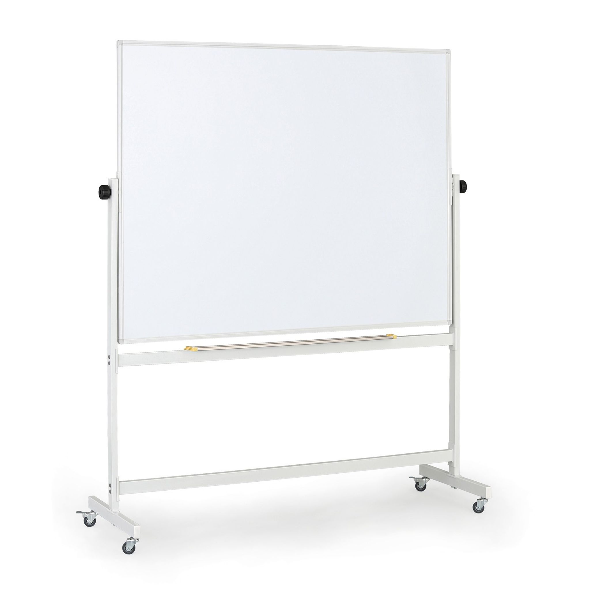 Mobiles, drehbares, magnetisches Whiteboard, lackierte Oberfläche, 1500 x 1200 mm