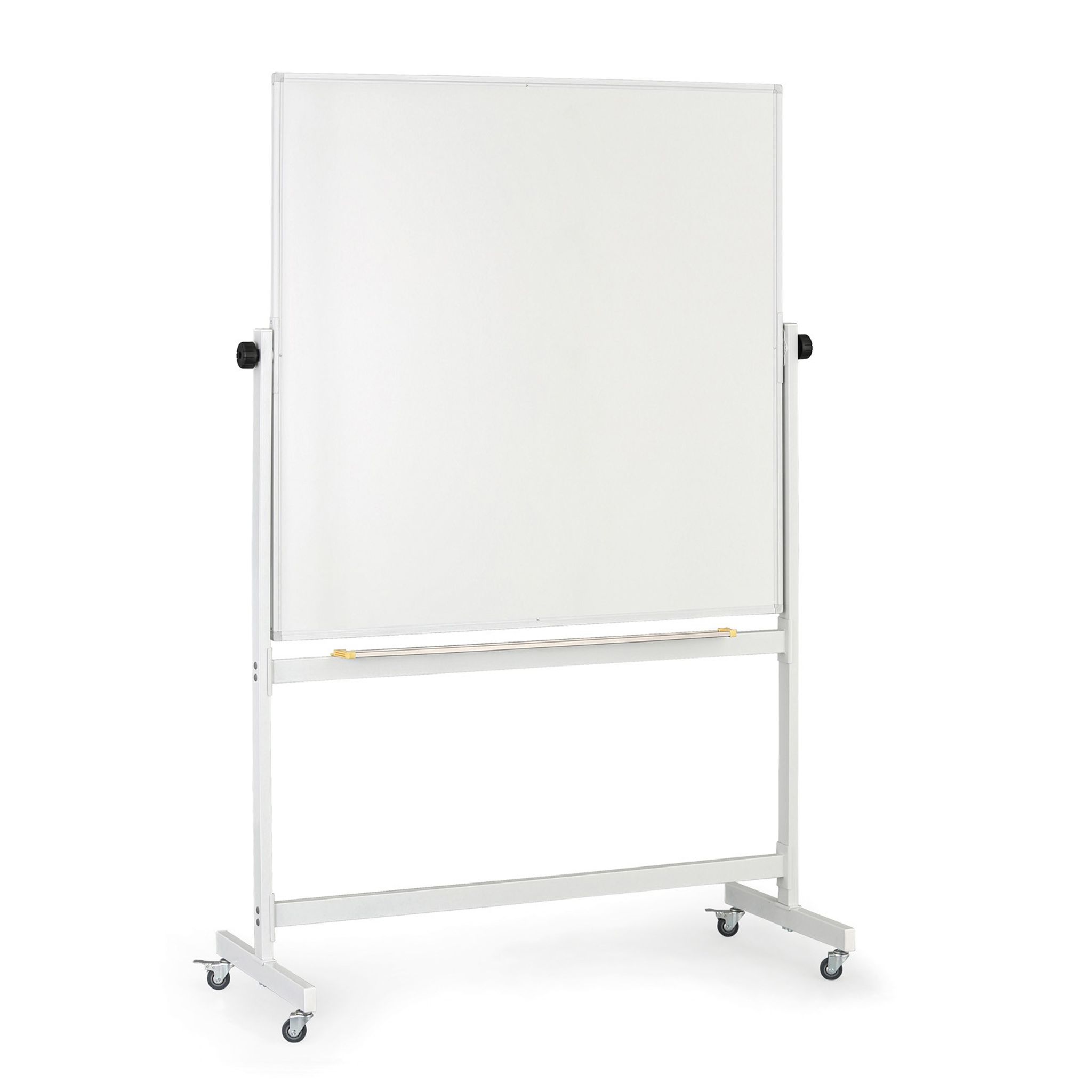 Mobilná otočná magnetická tabuľa, keramický povrch, 1200 x 1200 mm