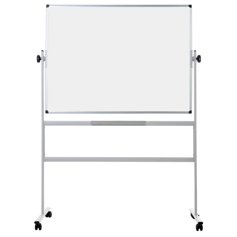 Fotografia produktu: Mobilná otočná obojstranná biela popisovacia tabuľa, magnetická, 1200 x 900 mm