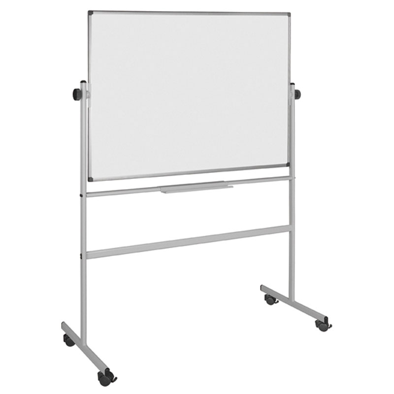 Fotografia produktu: Mobilná otočná obojstranná keramická tabuľa, magnetická, biela, 1500 x 1200 mm