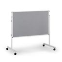 Mobilní informační tabule, sklopná, šedá látka, 1200 x 1500 mm