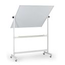 Mobilní otočná magnetická tabule, lakovaný povrch, 1200 x 1200 mm
