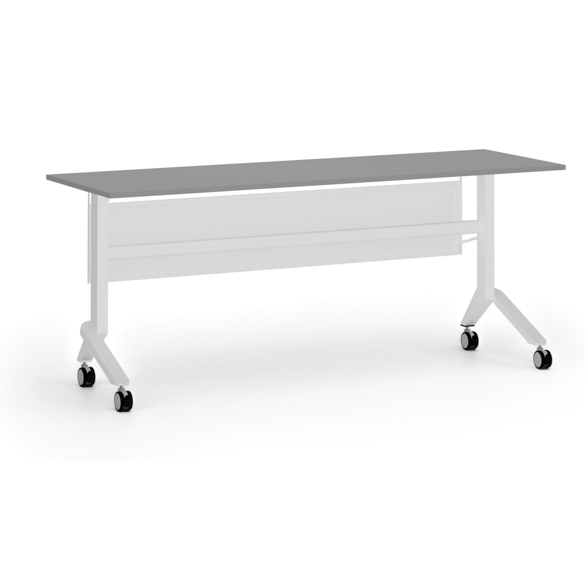 Mobilní stůl PRIMO MOVE, 180x60 cm, bílá podnož, grafit