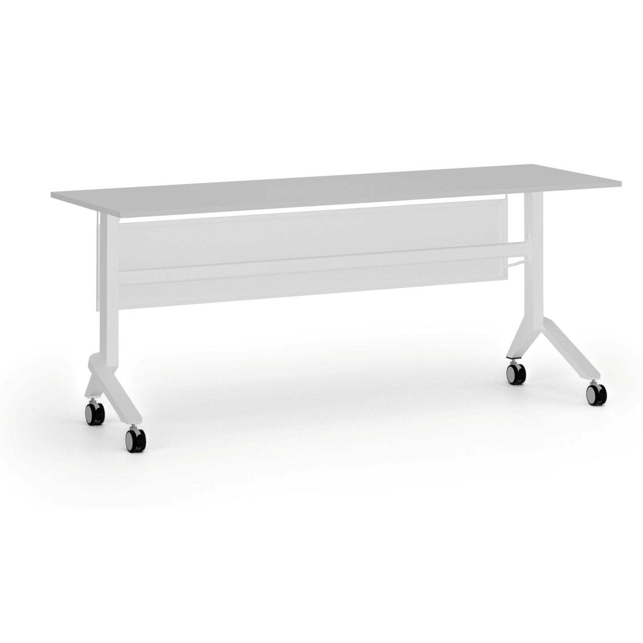 Mobilní stůl PRIMO MOVE, 180x60 cm, bílá podnož, šedá