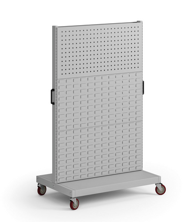 Mobilný stojan, 2x panel na náradie, 4x panel na boxy, 960 x 640 x 1605 mm