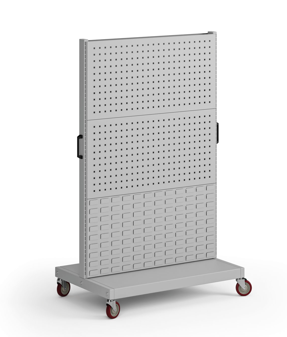 Fotografia produktu: Mobilný stojan, 4x panel na náradie, 2x panel na boxy, 960 x 640 x 1605 mm