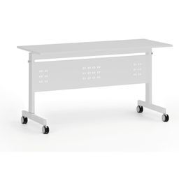 Mobilny stół PRIMO MOBI, 140x60 cm, biała podstawa, biały