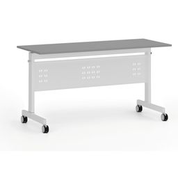 Mobilny stół PRIMO MOBI, 140x60 cm, biała podstawa, grafit