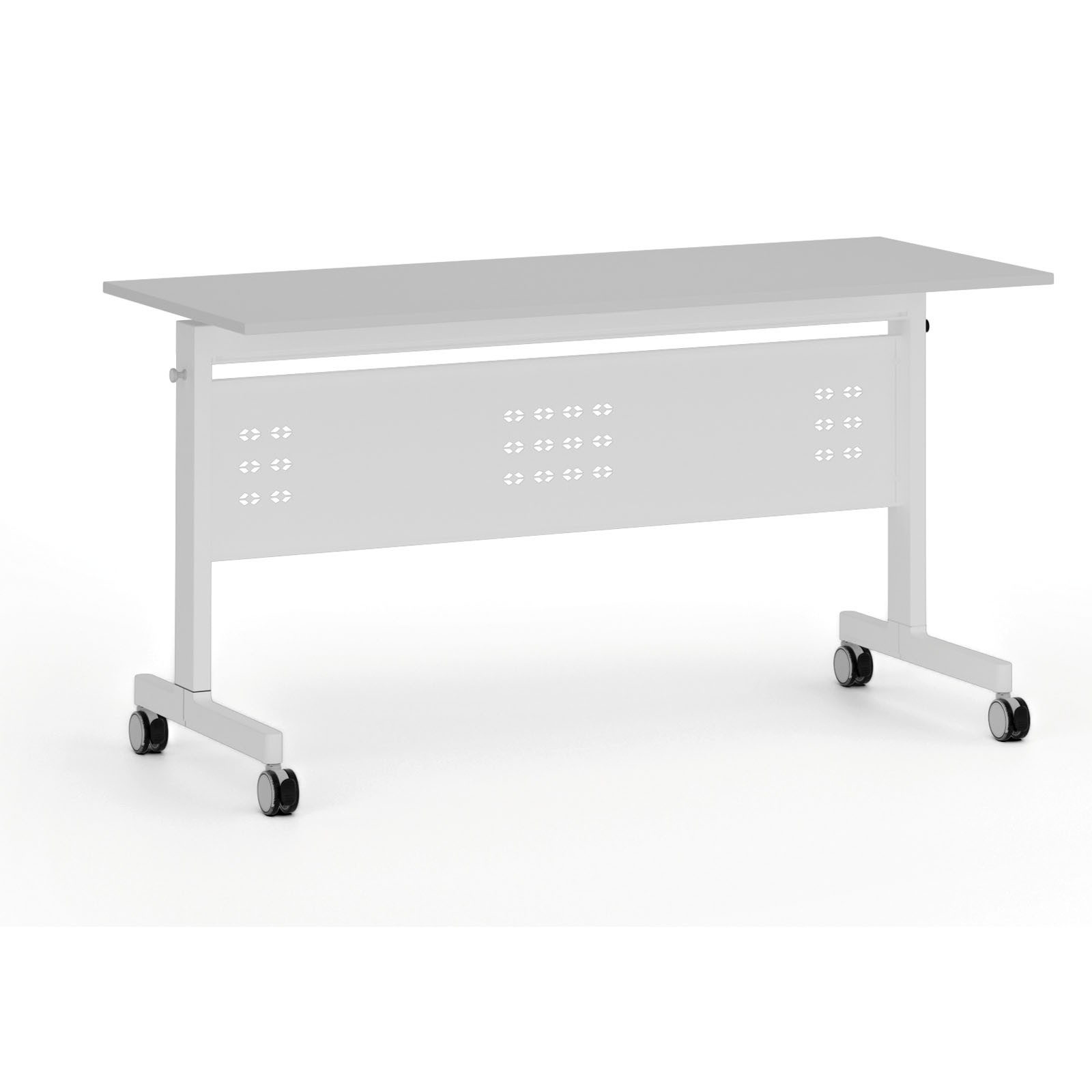 Fotografia produktu: Mobilný stôl PRIMO MOBI, 140x60 cm, biela podnož, sivá