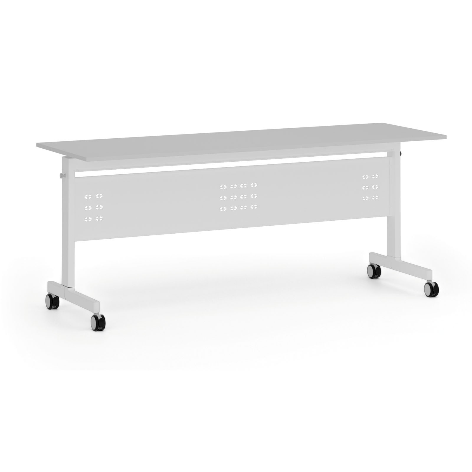 Fotografia produktu: Mobilný stôl PRIMO MOBI, 180x60 cm, biela podnož, sivá