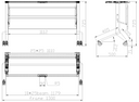Mobilny stół PRIMO MOVE, 1400 x 600 mm, podstawa biała, orzech
