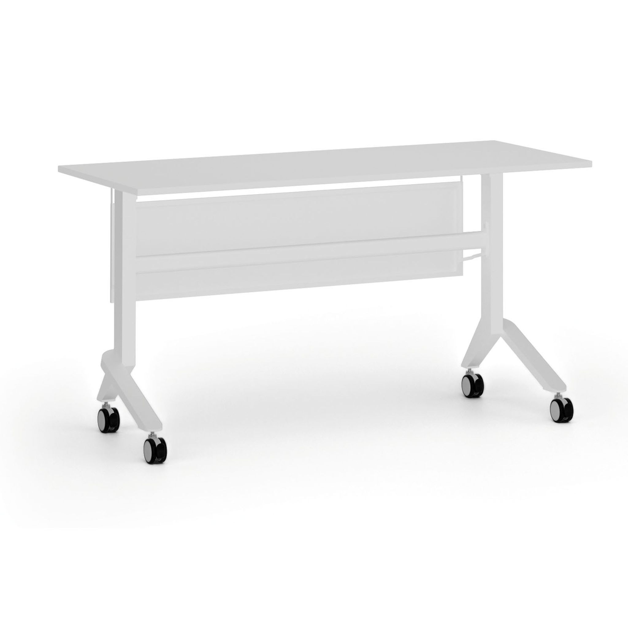 Mobilný stôl PRIMO MOVE, 140x60 cm, biela podnož, biela