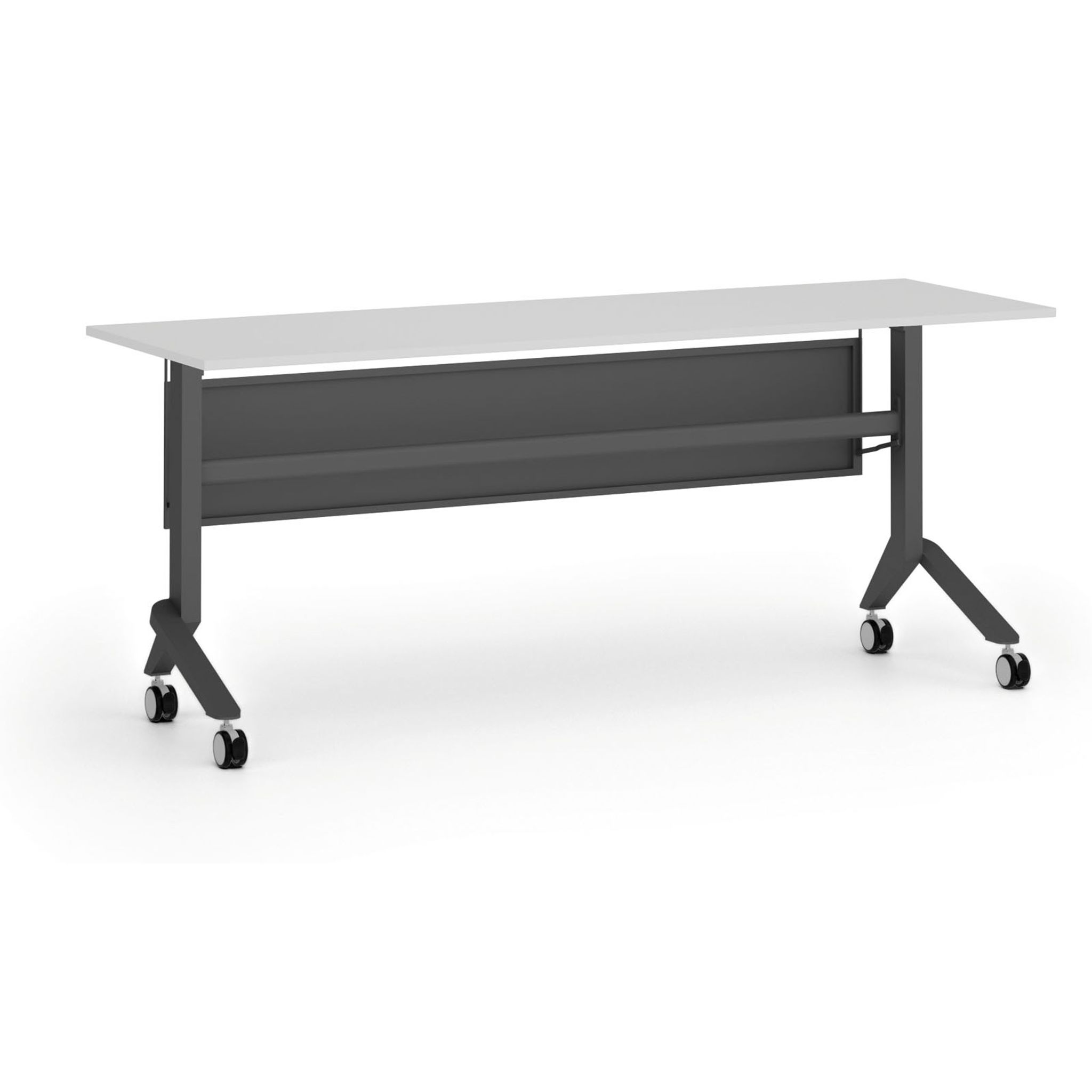Mobilný stôl PRIMO MOVE, 180x60 cm, čierna podnož, biela