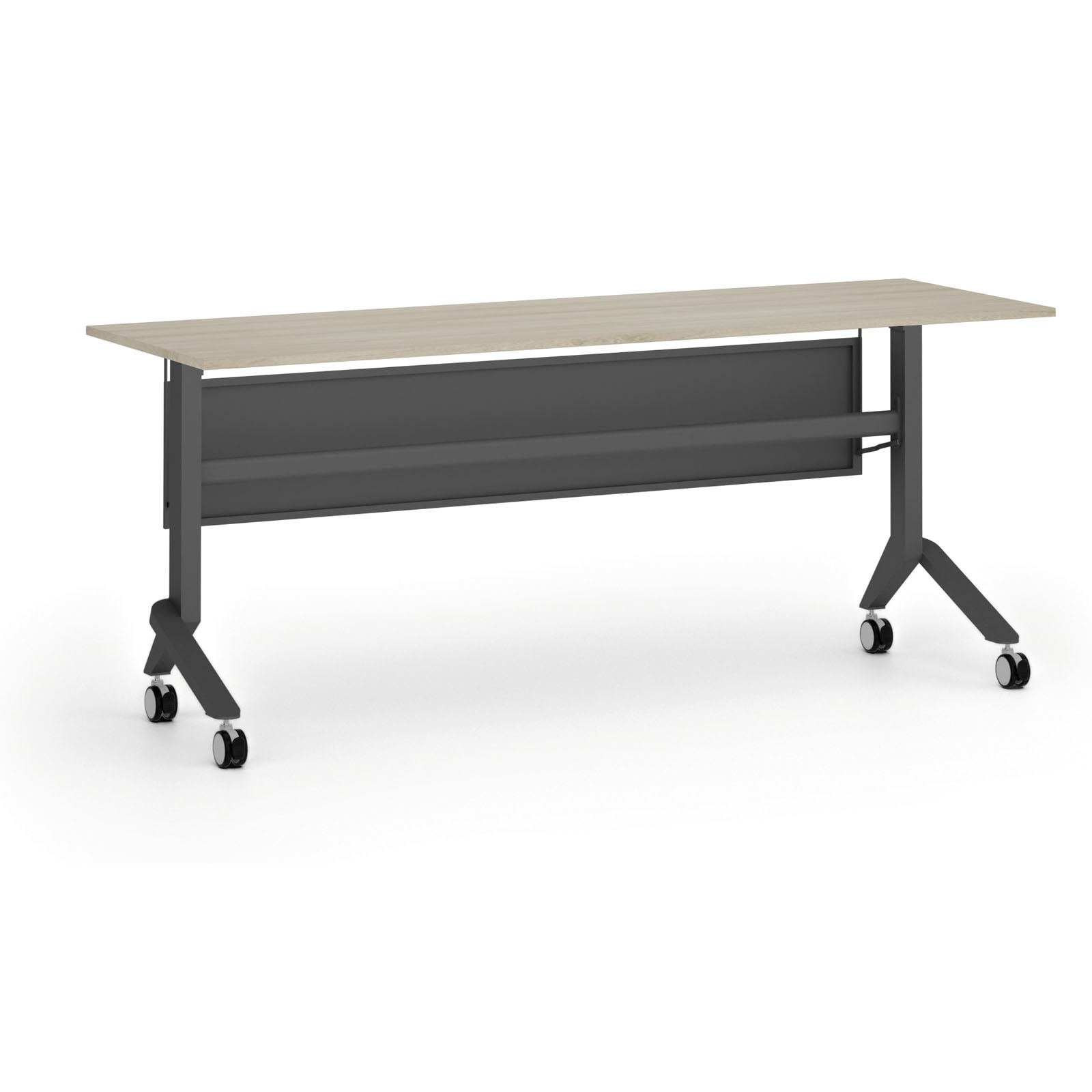 Fotografia produktu: Mobilný stôl PRIMO MOVE, 180x60 cm, čierna podnož, dub prírodný