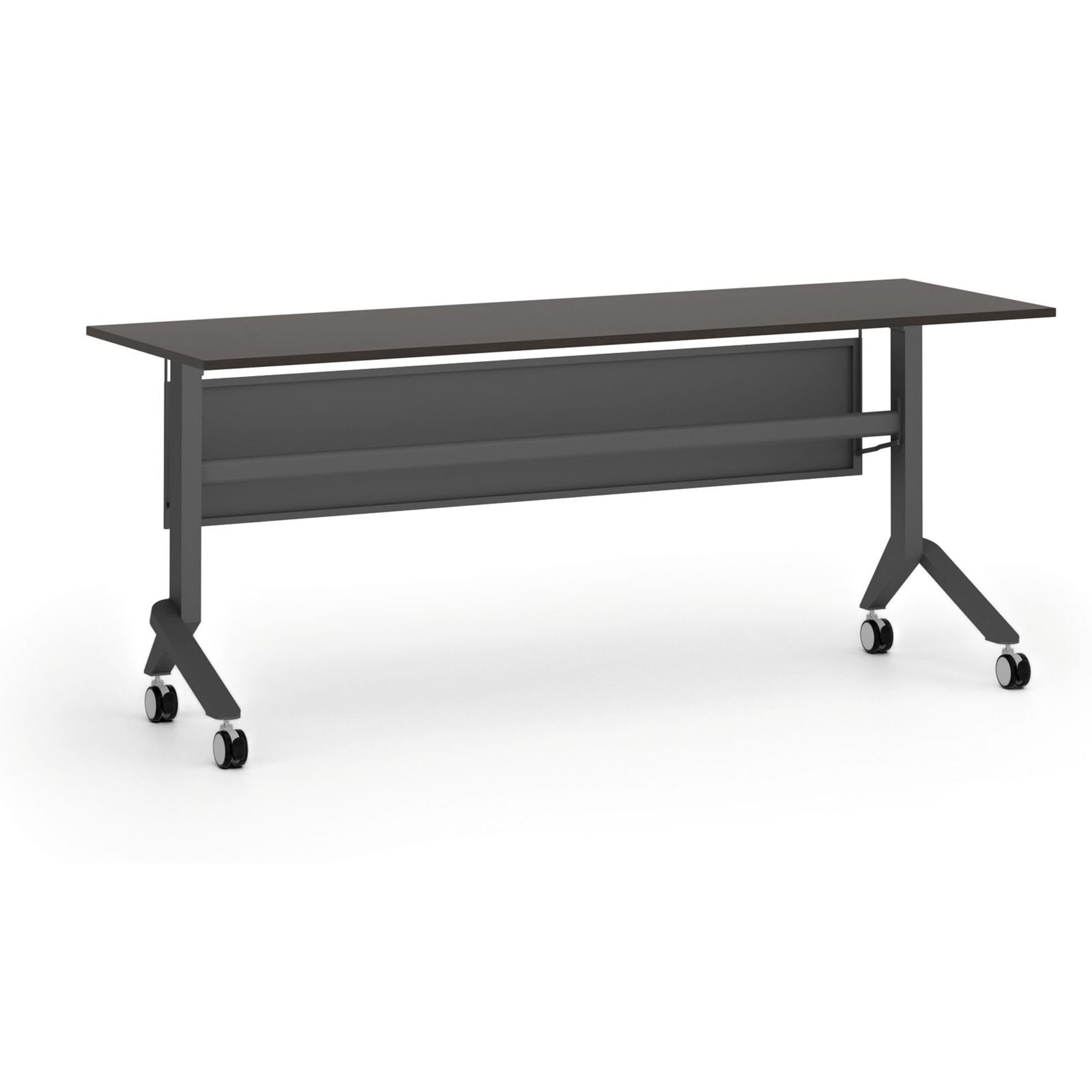 Mobilny stół PRIMO MOVE, 180x60 cm, czarna podstawa, wenge
